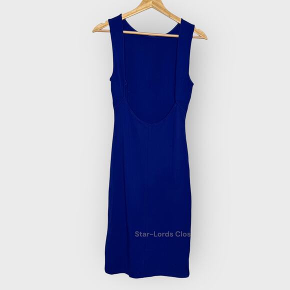 Lulus Like a Lady Bodycon Midi Dress Medium Royal Blue Backless Formal Cocktail - Picture 9 of 10